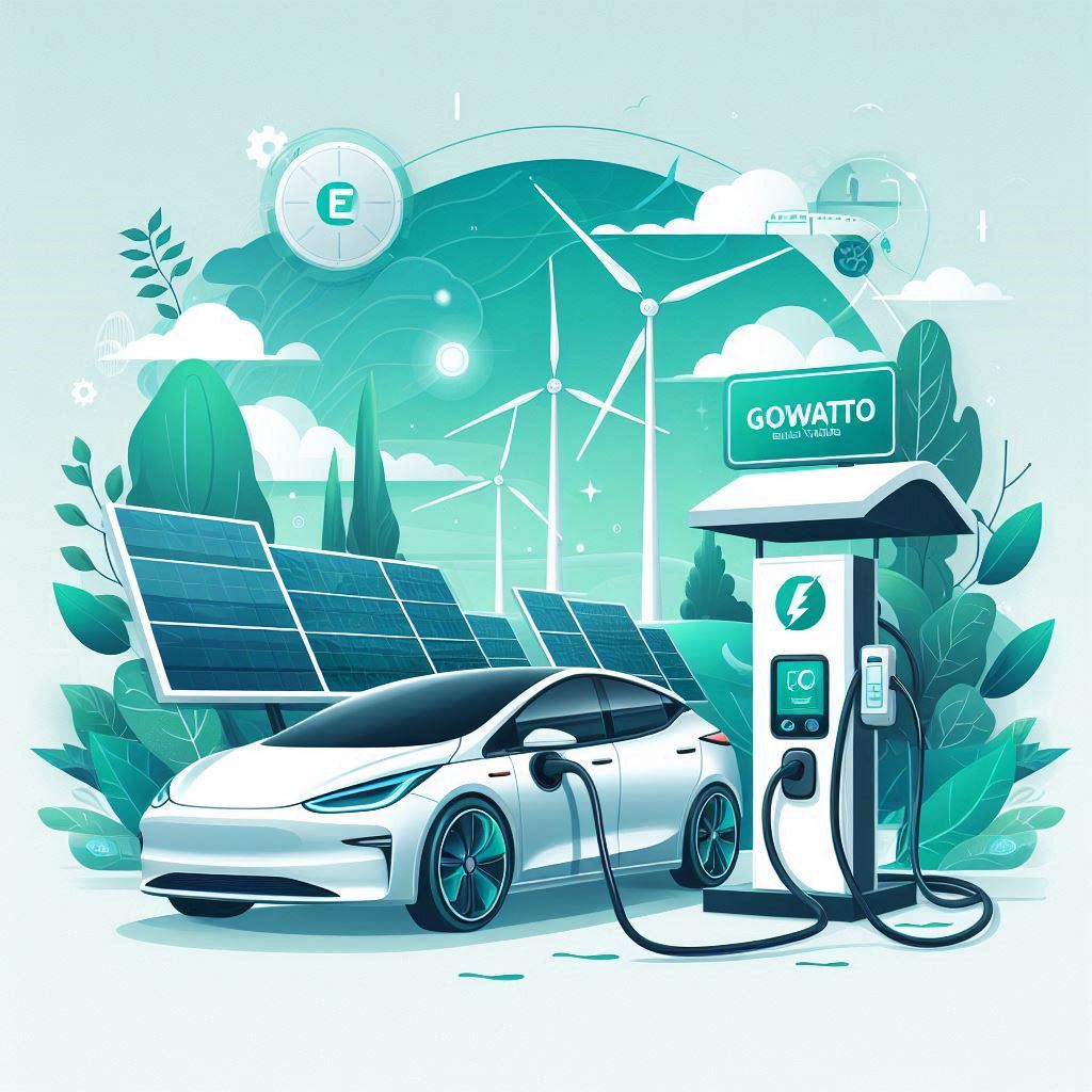 Campervan with portable power station and solar panels for off-grid living